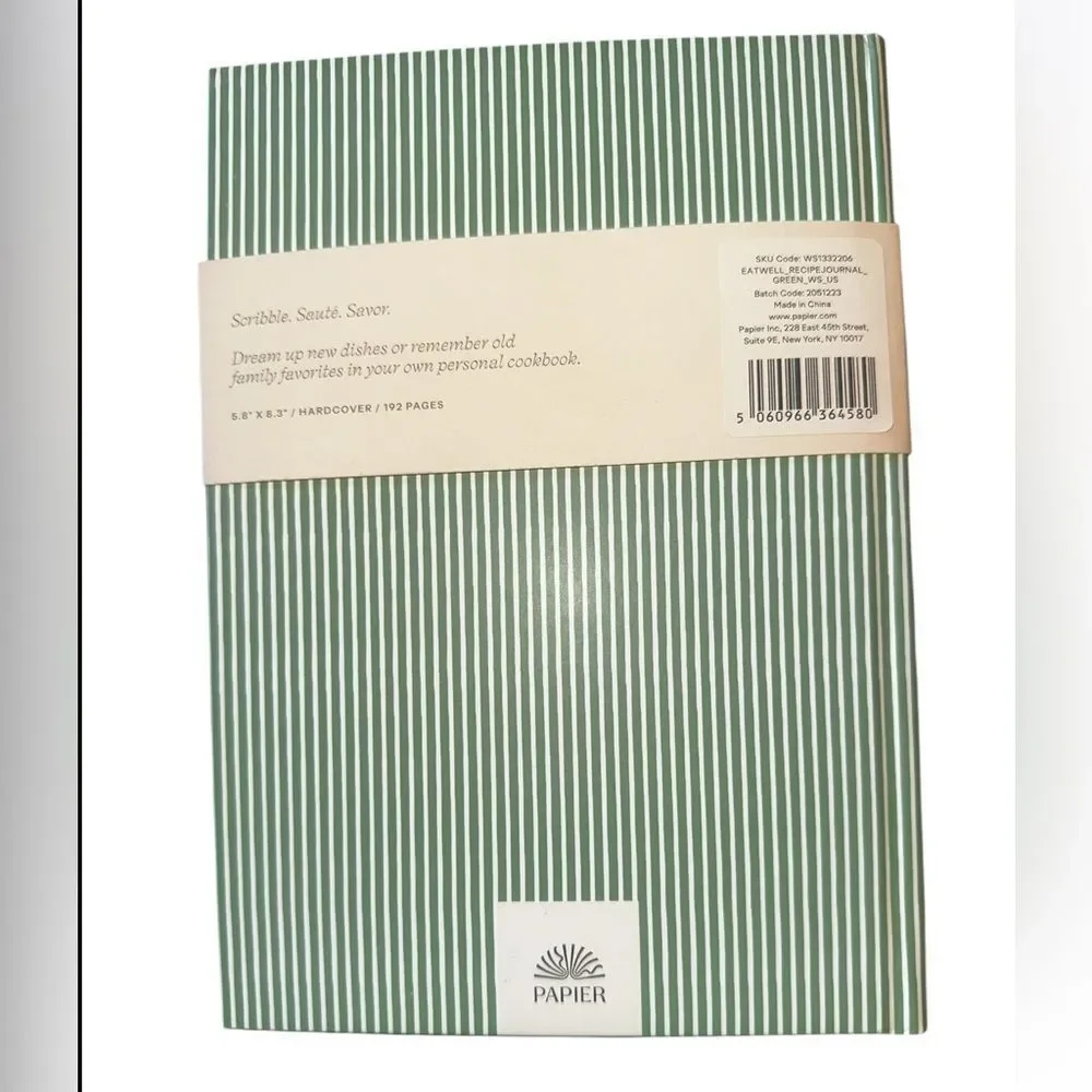 Paper Green 'Eat Well' Recipe Journal.